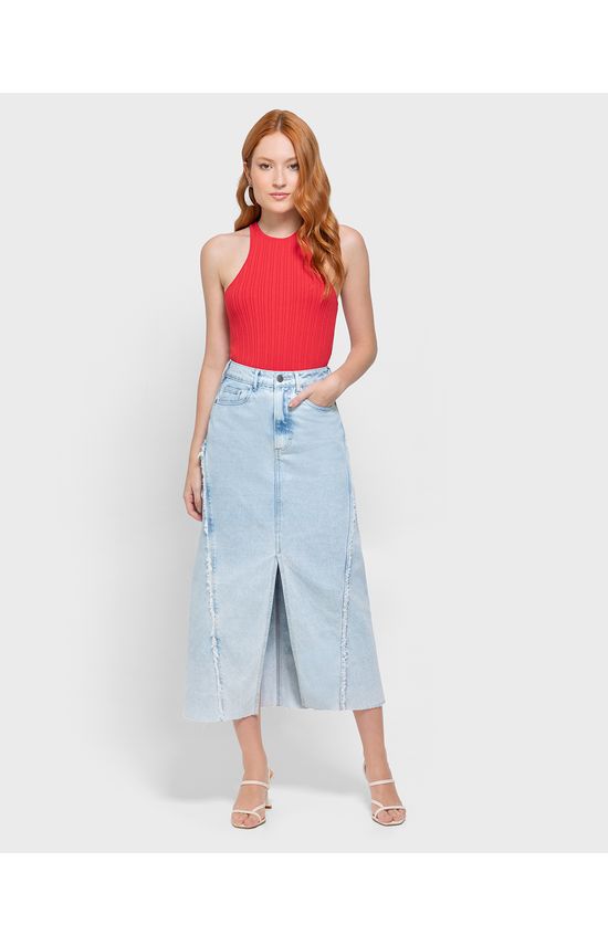 Regata Justa Feminina Decote Halter Neck Em Tricô De Viscose - ENFIM