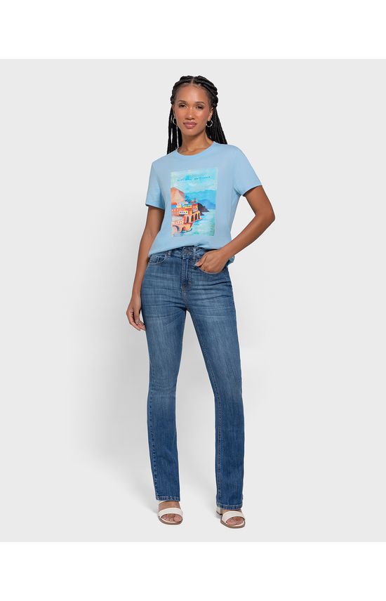 T-Shirt Feminina Slim Vivi Con Passione Em Algodão - ENFIM