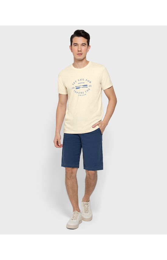 Camiseta Masculina Slim Set Sail For Adventure Em Malha Linho - ENFIM