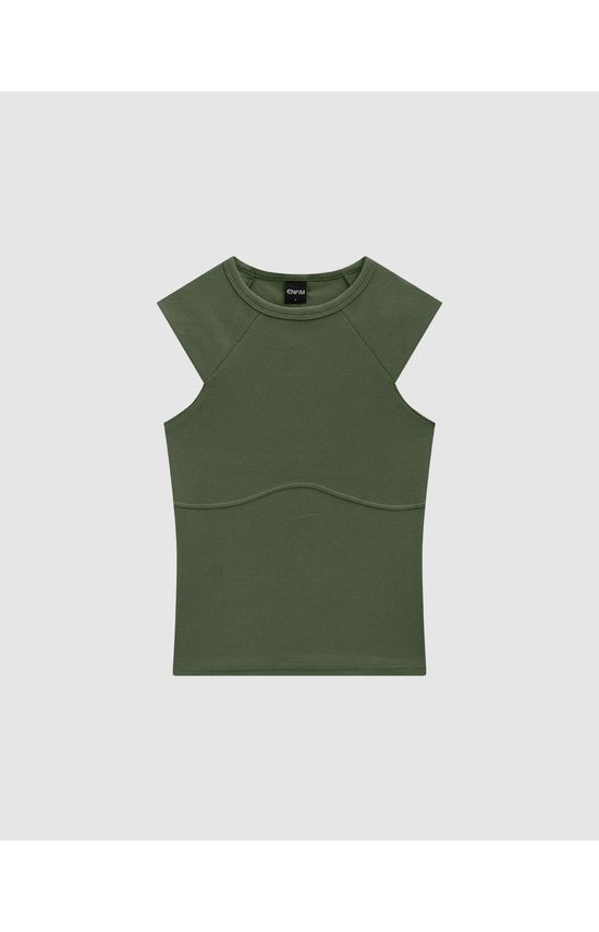 Blusa Justa Feminina Cava Raglan Em Ribana - ENFIM