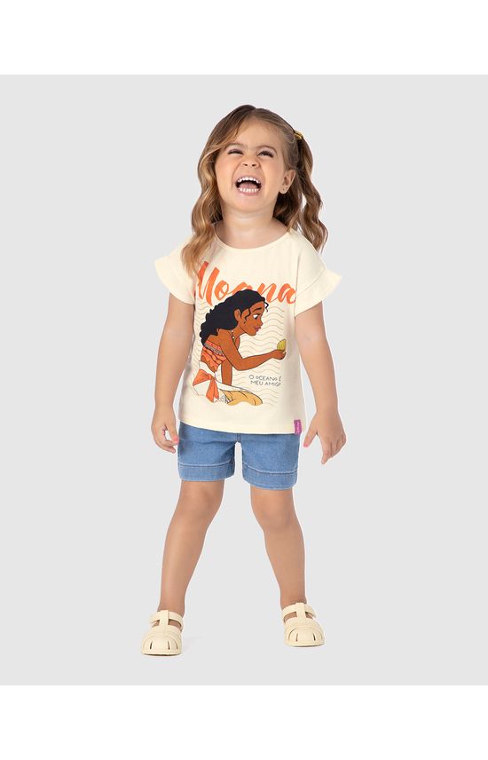 Blusa Infantil Menina Princesa Moana Disney Em Algodão Malwee Kids