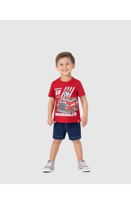 Camiseta Infantil Menino Manga Curta Patrulha Canina Em Algodão Malwee Kids