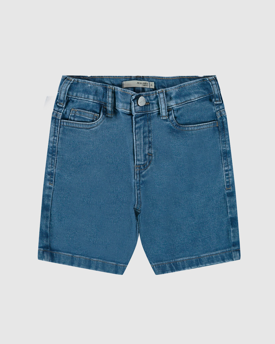 Bermuda Infantil Menino Cós Ajustável Em Jeans Moletom Malwee Kids - Imagem 2