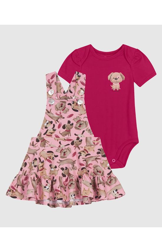 Conjunto Menina Vestido em Cotton Light Carinhoso