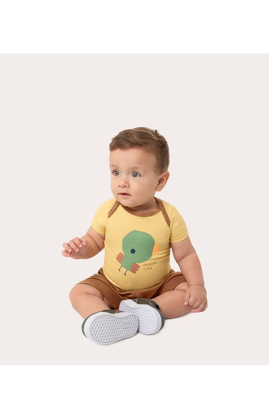 Conjunto Infantil Menino Body Passarinho Em Algodão Malwee Kids