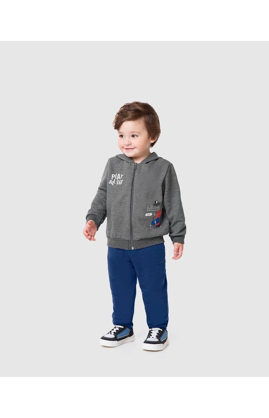 Conjunto Infantil Menino Play All Day Em Moletom Flanelado Malwee Kids