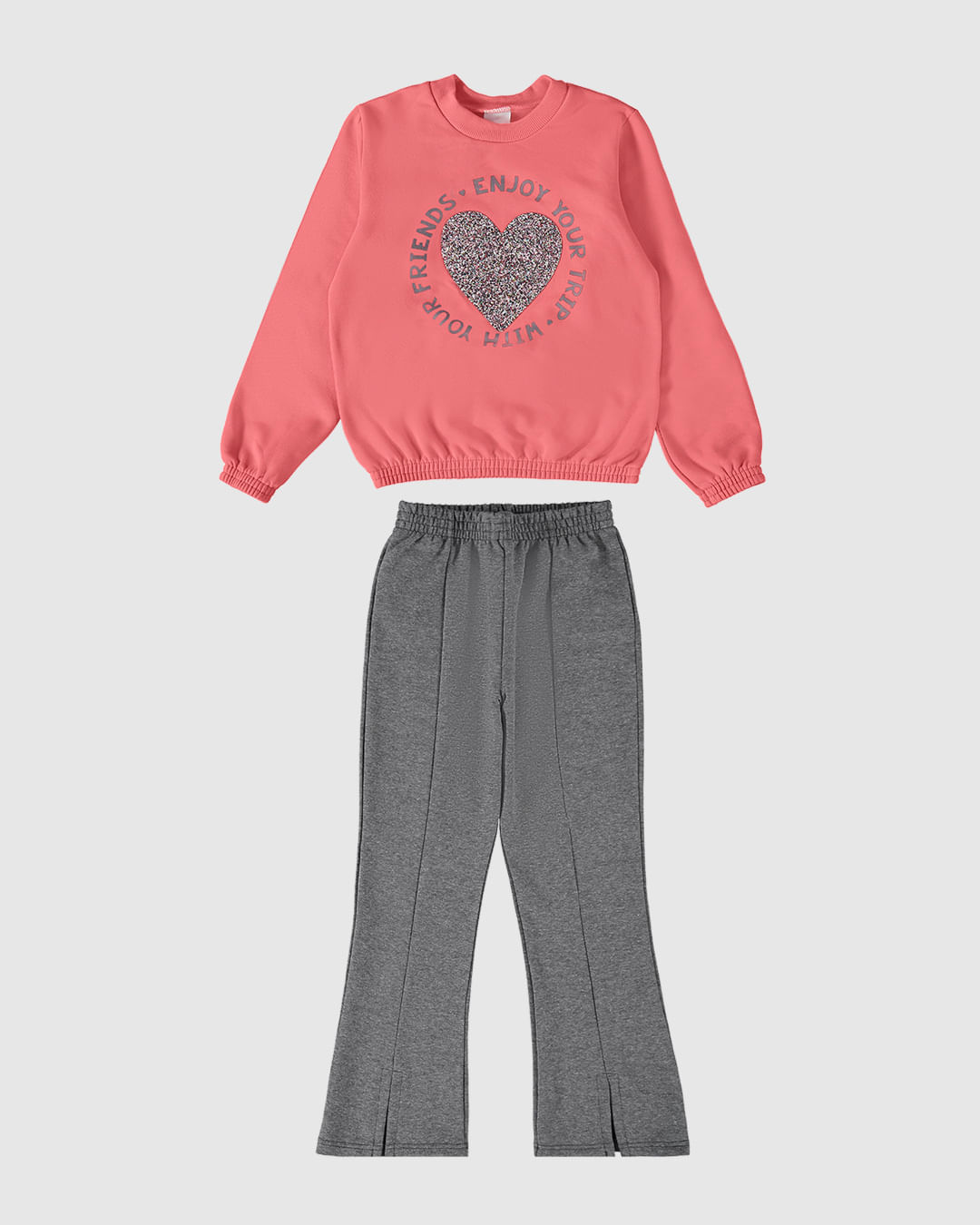 Conjunto Infantil Menina Calça Bootcut Em Moletom Malwee Kids - Imagem 8