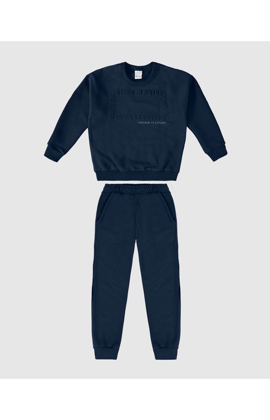 Conjunto Infantil Menino Estampa Alto Relevo Em Moletom Malwee Kids