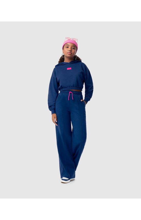 Conjunto Menina Calça Wide Leg Em Moletom Flanelado Malwee Kids