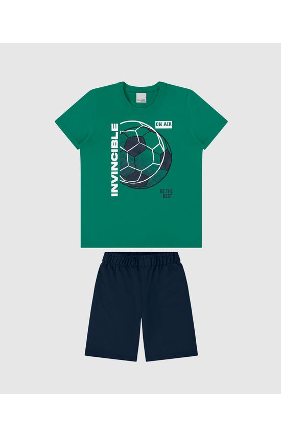 Conjunto Infantil Menino Camiseta Invincible Em Algodão Malwee Kids