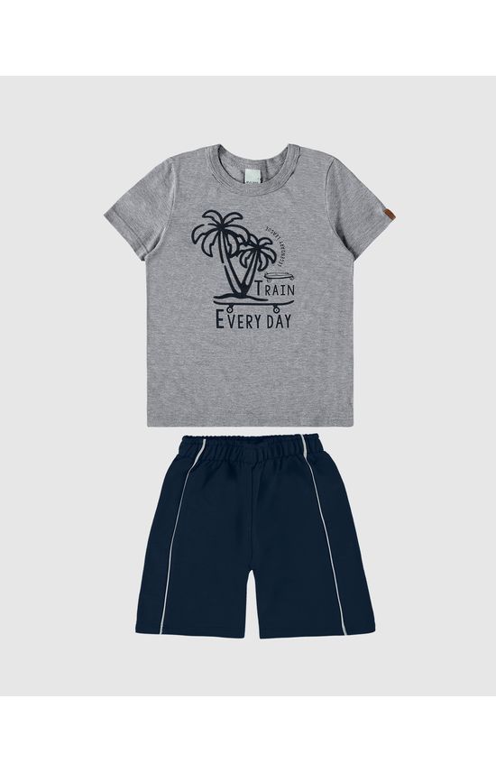 Conjunto Infantil Menino Train Every Day Em Algodão Malwee Kids