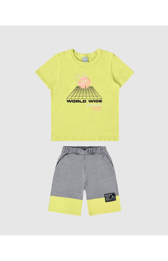 Conjunto Infantil Menino World Wild Em Algodão Malwee Kids