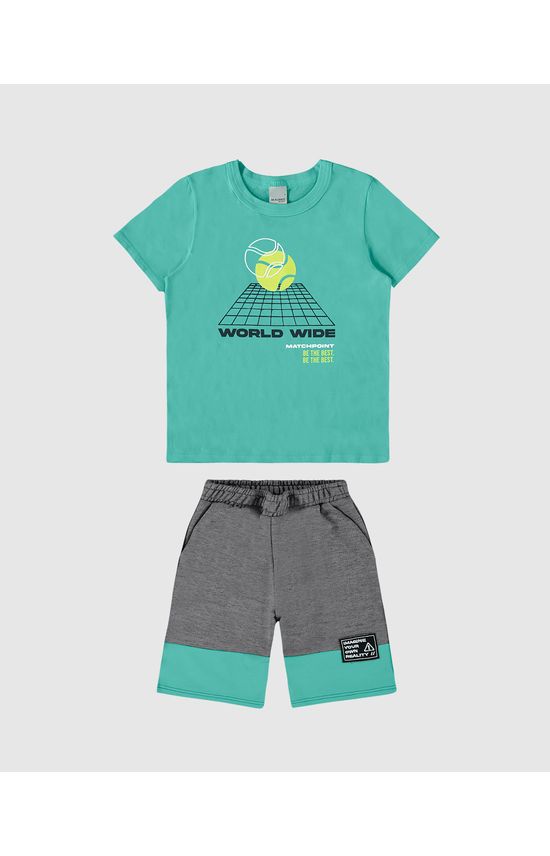 Conjunto Infantil Menino World Wild Em Algodão Malwee Kids