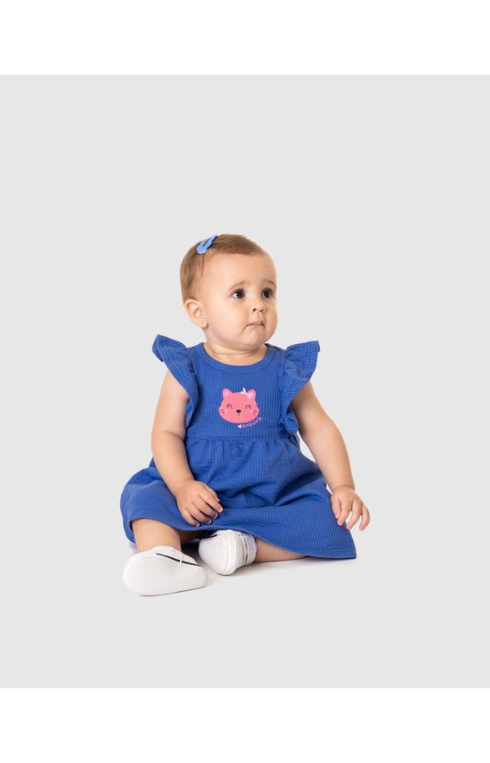 Conjunto Infantil Menina Vestido + Calcinha Em Malha Texturizada Malwee Kids