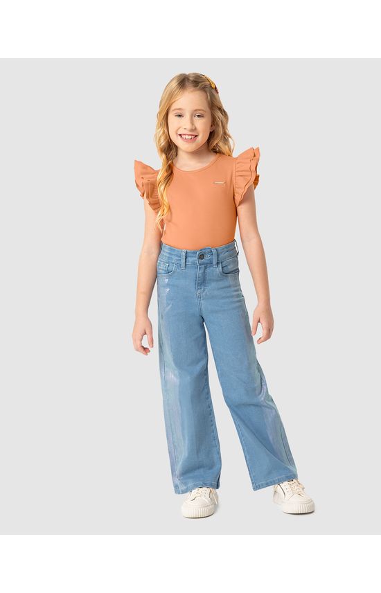 Blusa Menina Manga Babado Em Ribana - Carinhoso