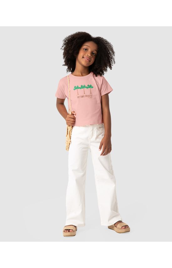 Blusa Menina Box Estampa + Bordado Em Algodão - Carinhoso
