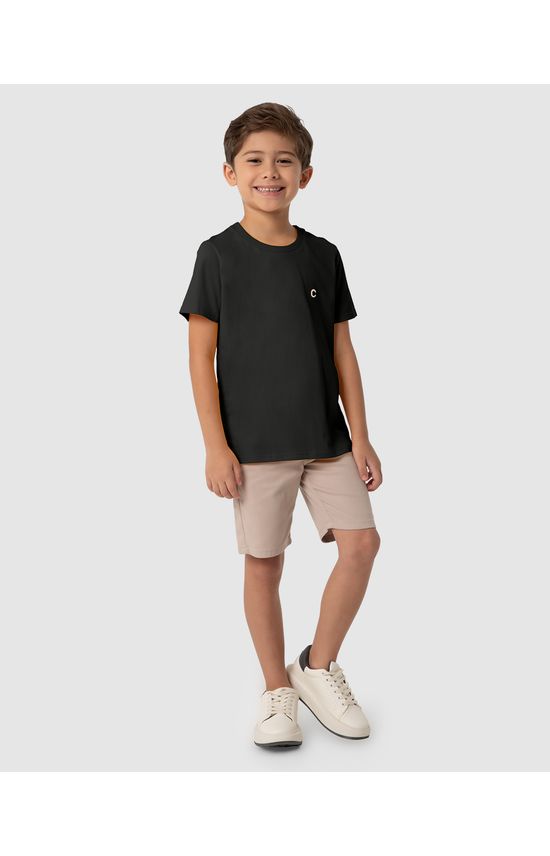 Camiseta Menino Manga Curta Em Algodão Pima - Carinhoso