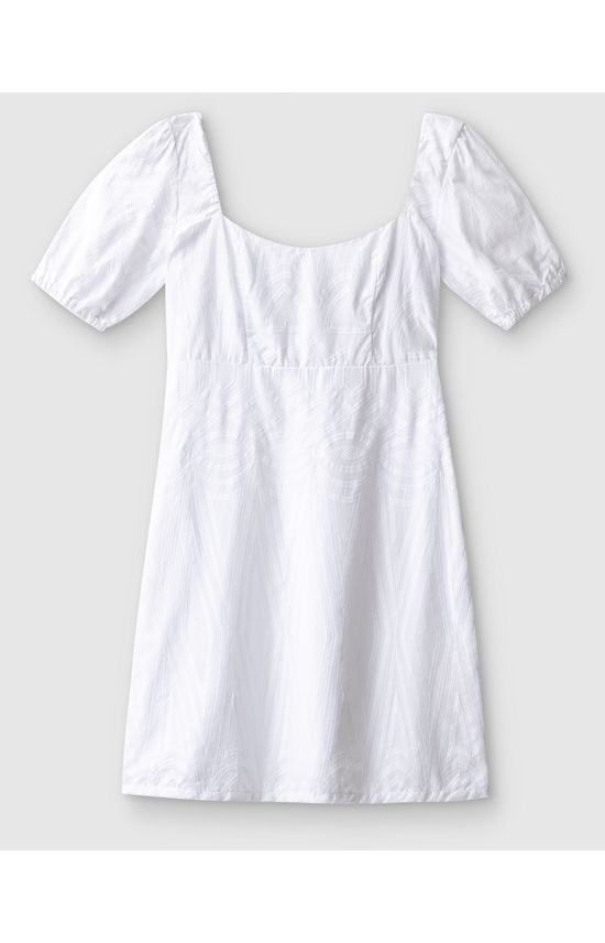 Vestido Feminino Decote Coração Em Tecido Bordado Geométrico - ENFIM