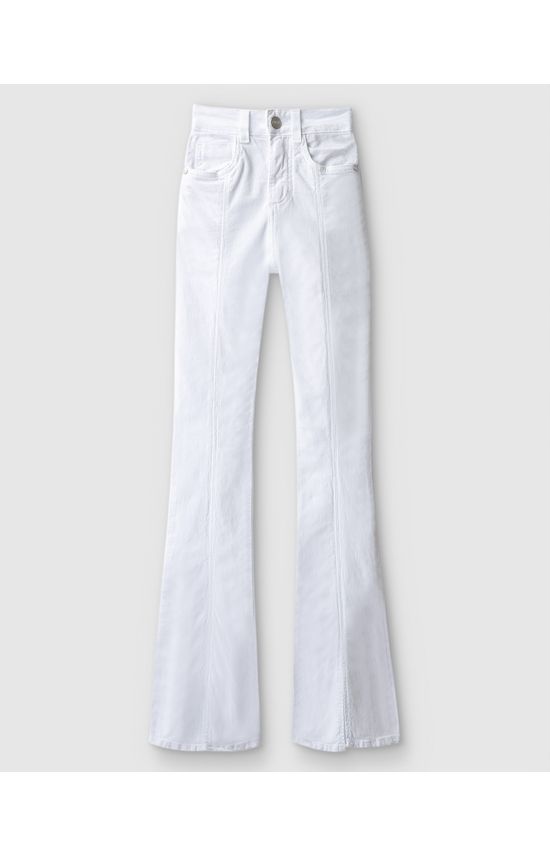 Calça Feminina Bootcut Cintura Alta Em Sarja Com Elastano - ENFIM