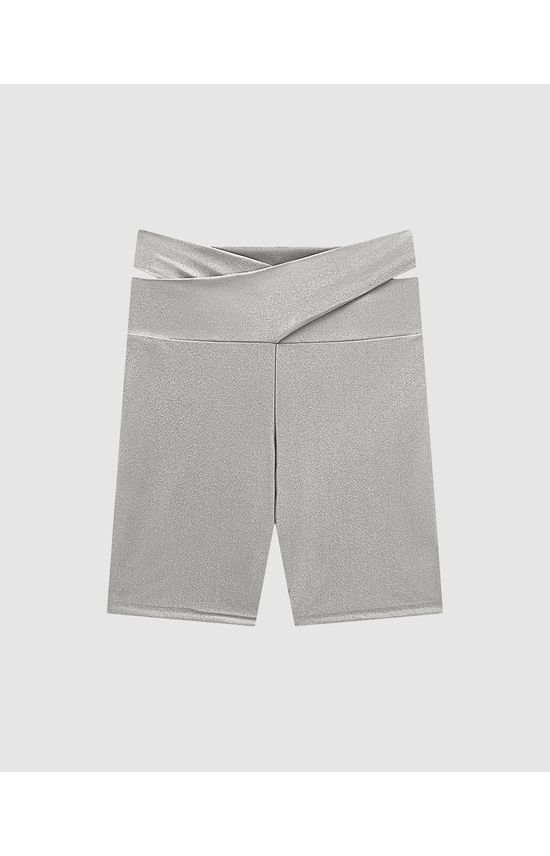 Shorts Feminino Cós Transpassado Em Malha Brilho Com Proteção UV50+ - ENFIM