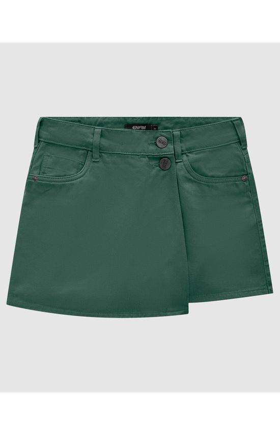 Shorts Saia Feminino Botões Frontais Em Sarja - ENFIM