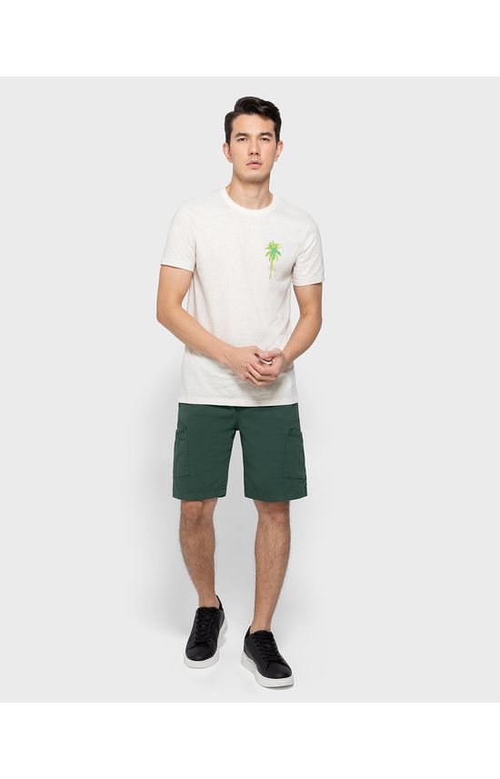 Bermuda Jogger Masculina Bolso Lateral Em Sarja Com Elastano - ENFIM