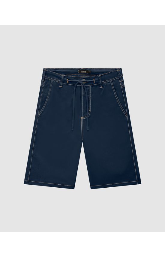 Bermuda Masculina Tradicional Cadarço Frontal Em Sarja Com Elastano - ENFIM