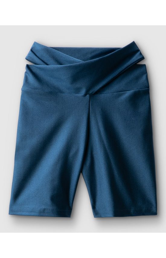 Shorts Feminino Cós Transpassado Em Malha Brilho Com Proteção UV50+ - ENFIM