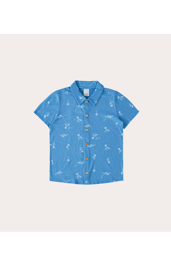 Camisa Infantil Menino Manga Curta Micro Estampas Em Algodão Malwee Kids