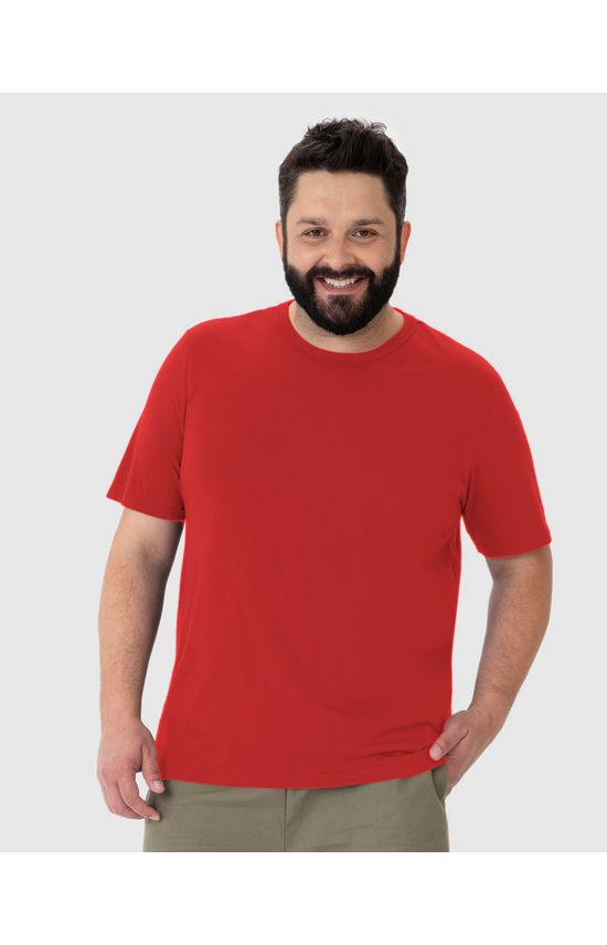 Camiseta Básica Masculina Plus Size Decote Redondo Em Algodão