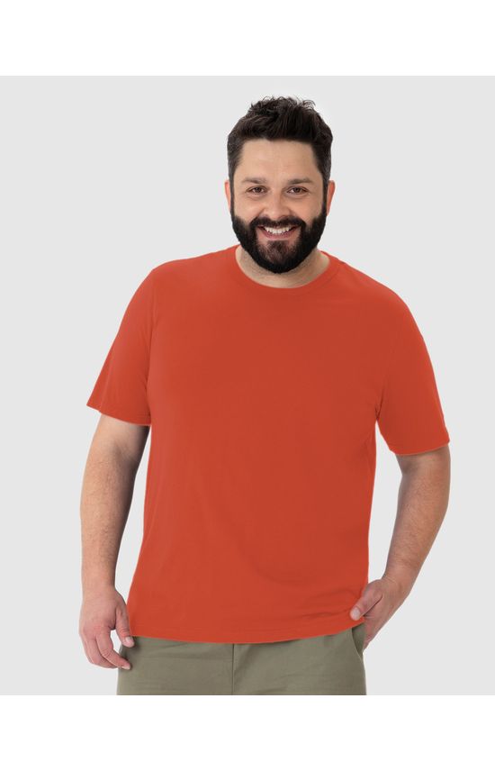Camiseta Básica Masculina Plus Size Decote Redondo Em Algodão