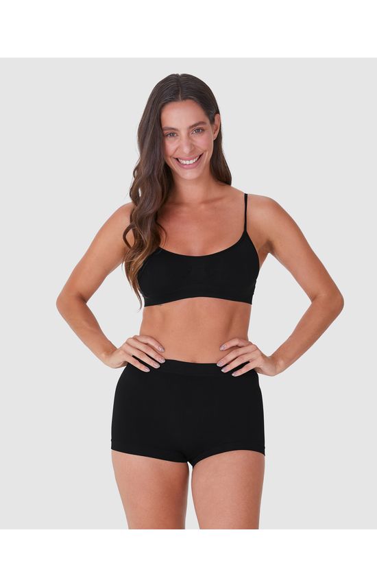 Calcinha Feminina Boxer Sem Costura Em Poliamida E Elastano