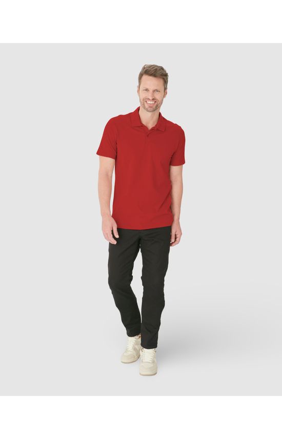 Camisa Polo Básica Masculina Gola Retilínea Em Piquet Stretch