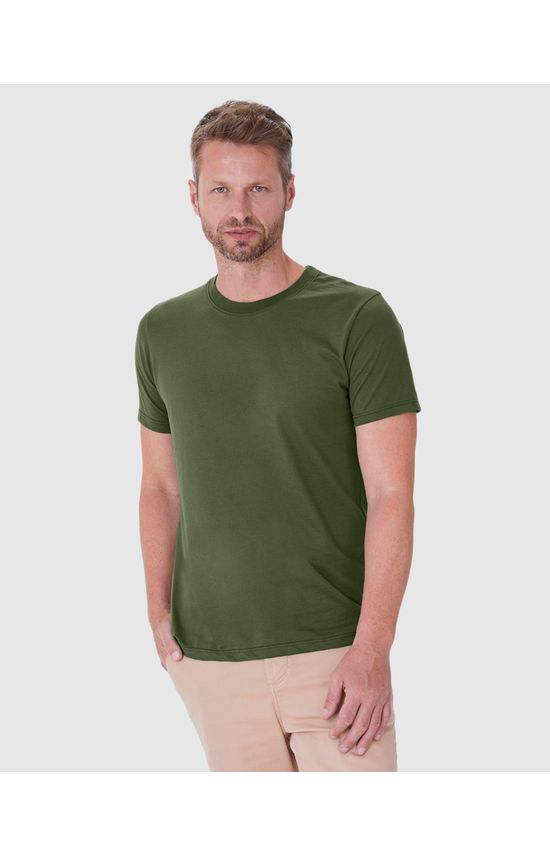 Camiseta Pima Masculina Com Acabamento No Decote Interno