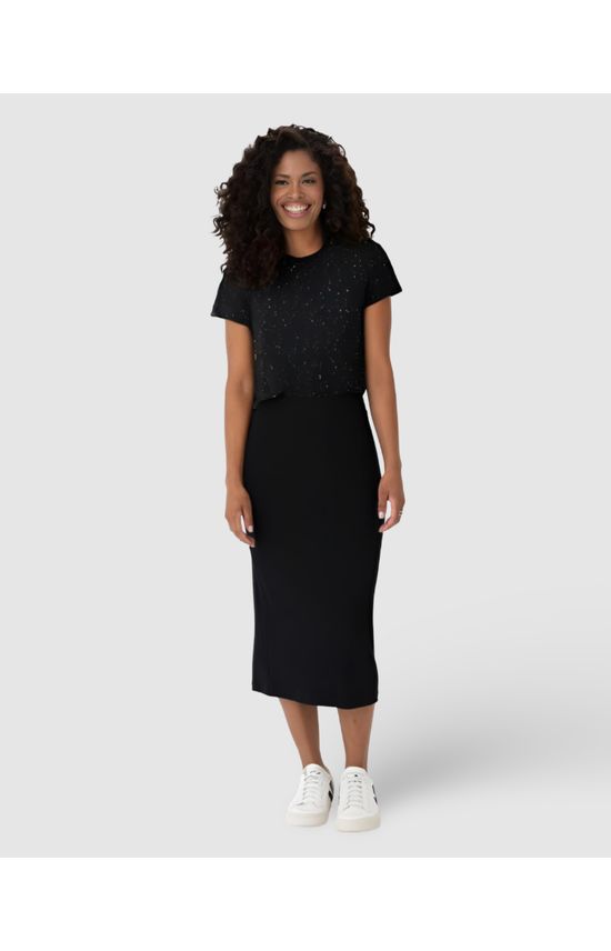 Blusa Básica Feminina Manga Curta Em Viscose Botonê Stretch