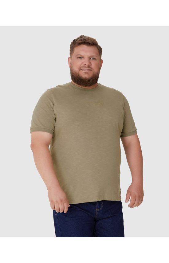 Camiseta Masculina Plus Size Bordado Disconnect To Connect Em Malha Flamê