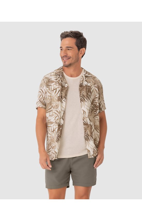 Shorts Masculino Slim Bolso Costas Em Algodão Sarjado