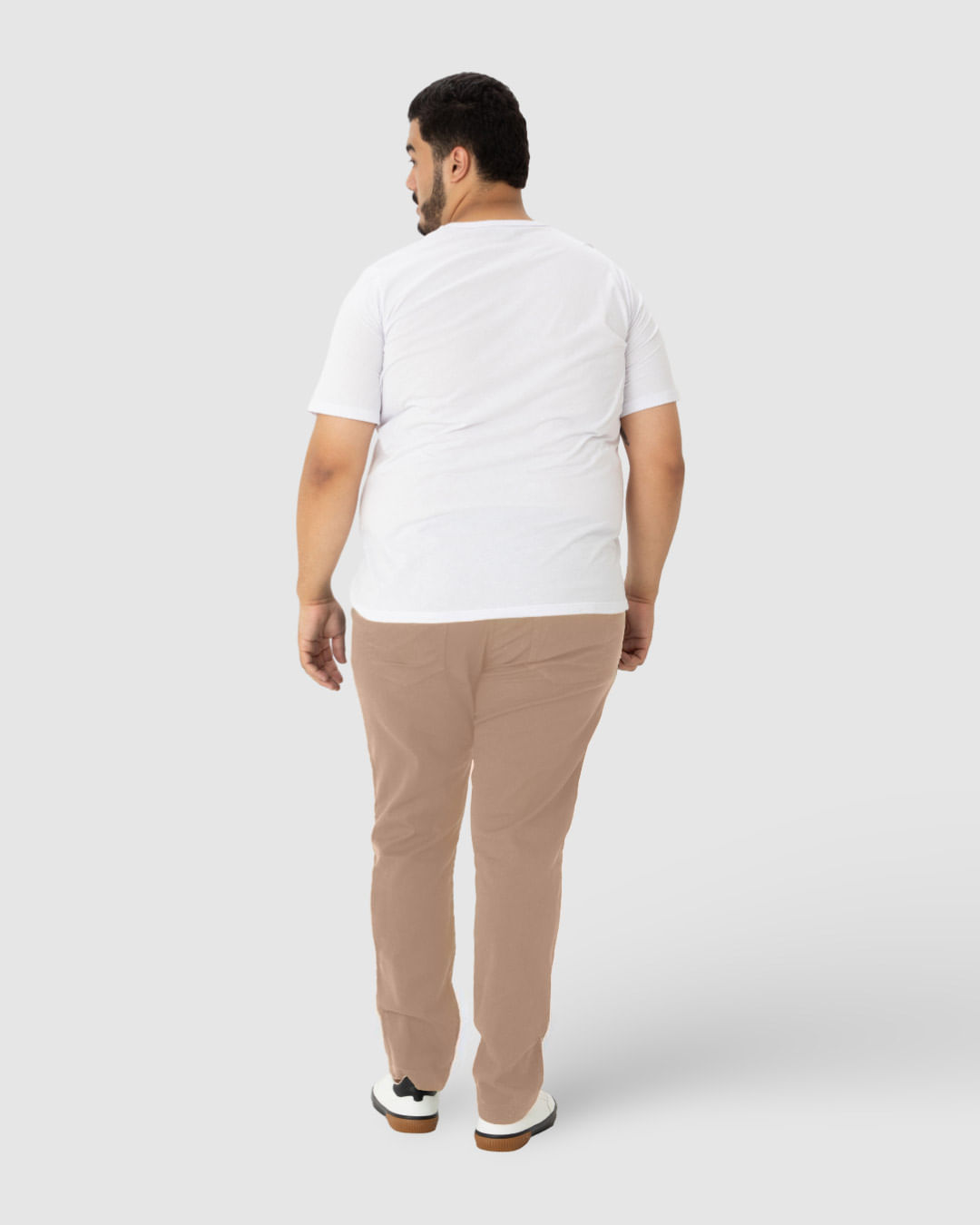 Calça Masculina Plus Size Chino Em Sarja Com Elastano - Imagem 5