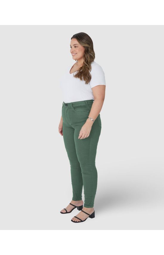 Calça Feminina Plus Size Skinny Em Flex Jeans