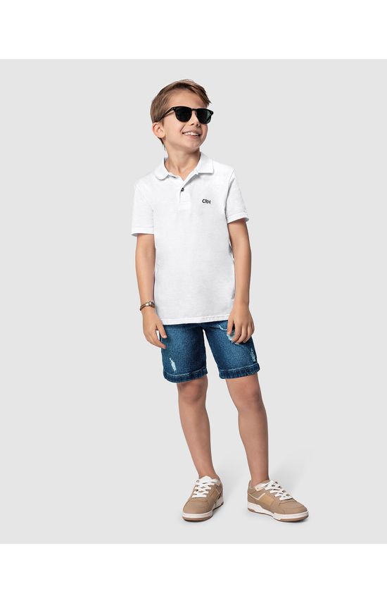Camisa Polo Meia Malha Menino Carinhoso