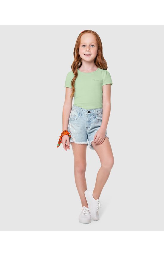 Blusa Menina Bordado Lurex Em Algodão Carinhoso