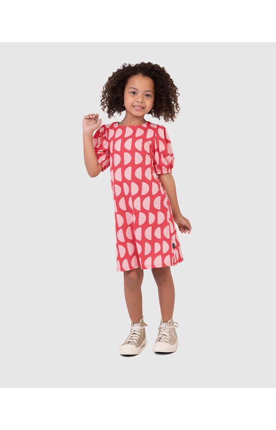 Vestido Infantil Midi Reto Estampa Abstrata Em Algodão Malwee Kids