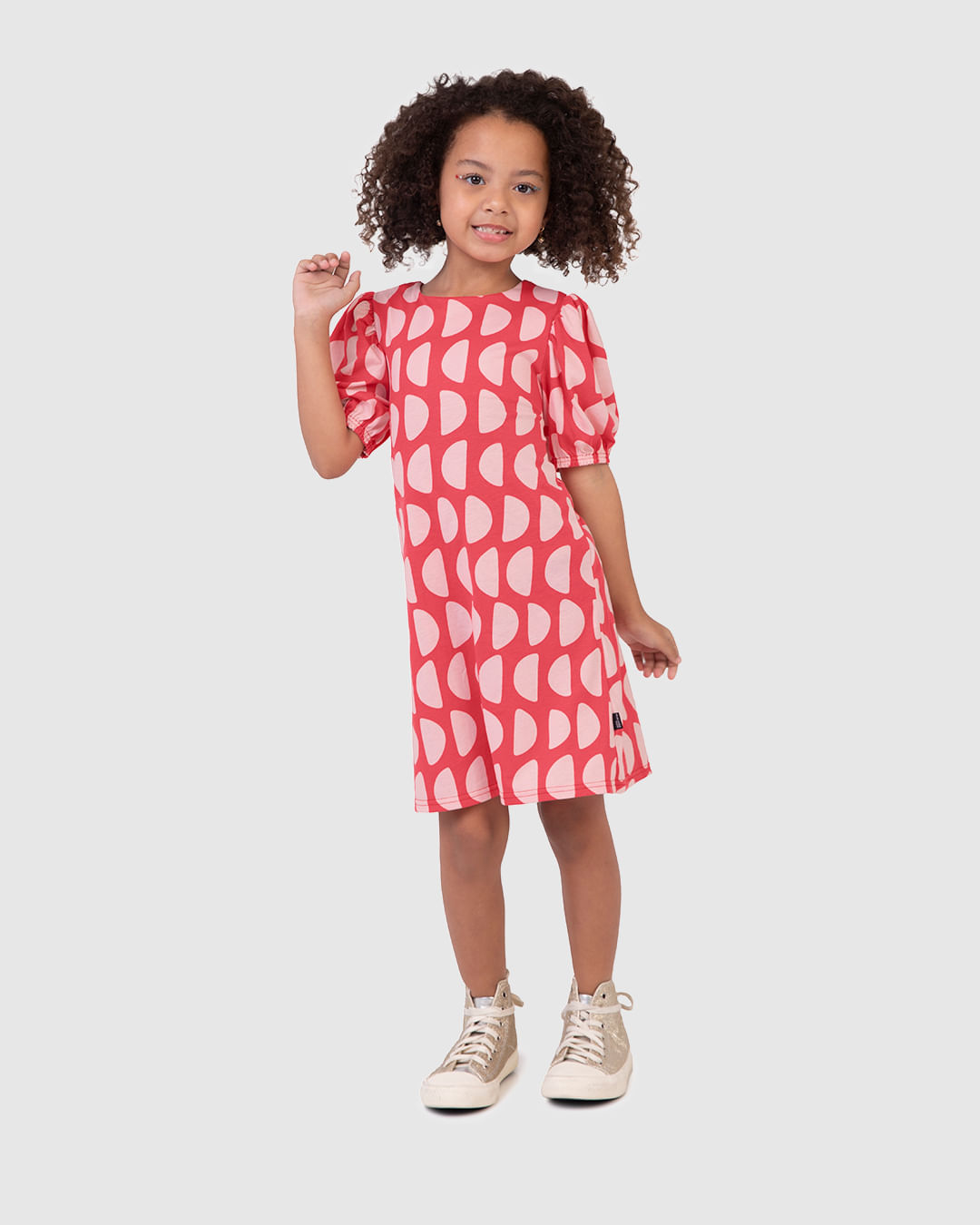 Vestido Infantil Midi Reto Estampa Abstrata Em Algodão Malwee Kids - Imagem 36