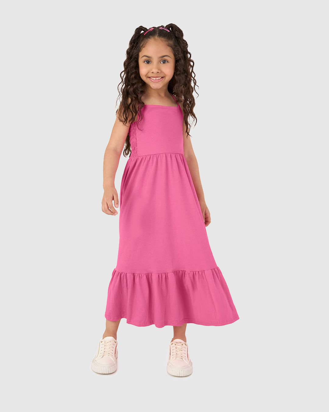 Vestido Infantil Midi Rodado Detalhe Elástico Em Algodão Malwee Kids - Imagem 36