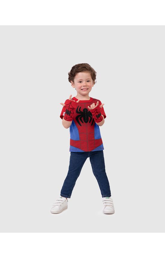 Camiseta Infantil Menino Homem-Aranha + Luva Temática Em Algodão Malwee Kids