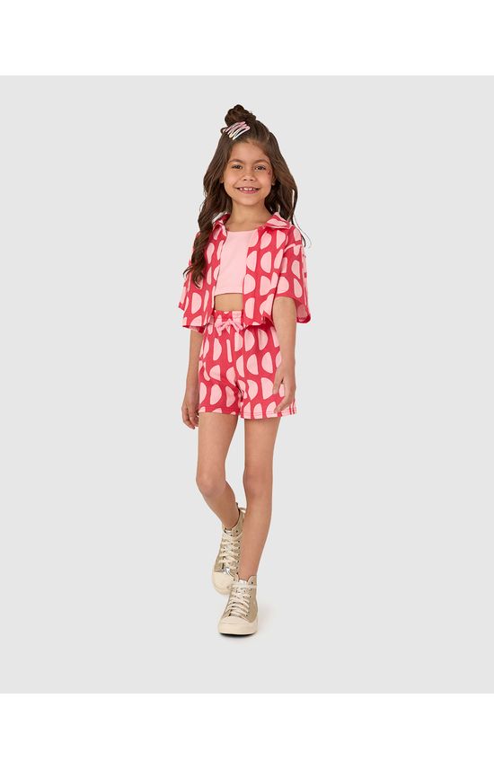 Conjunto Infantil Menina 3 Peças Com Estampa Abstrata Em Algodão Malwee Kids