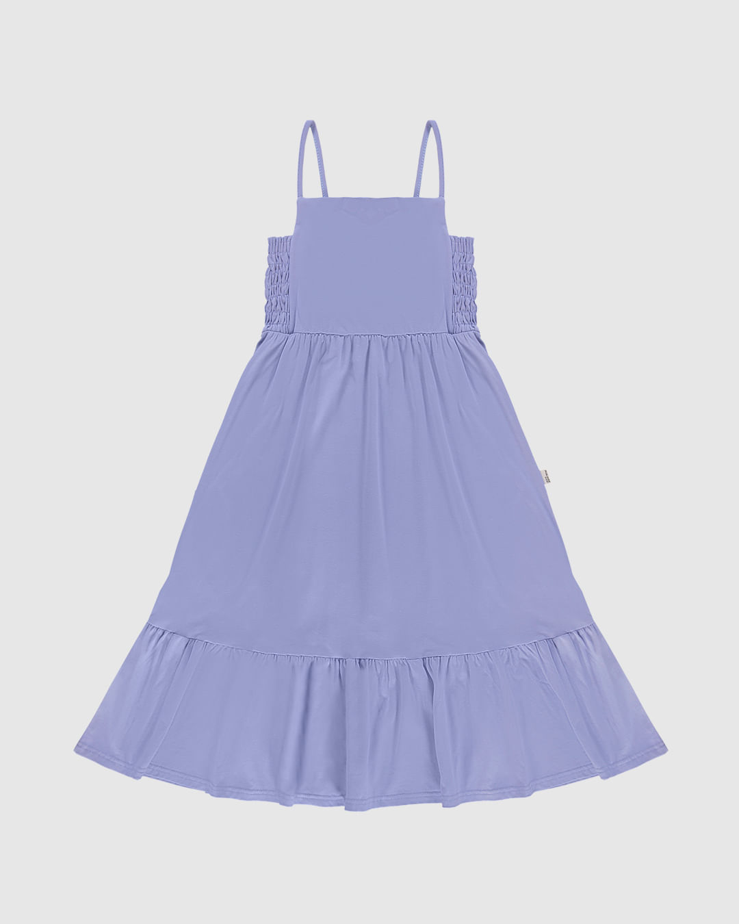 Vestido Infantil Midi Rodado Detalhe Elástico Em Algodão Malwee Kids