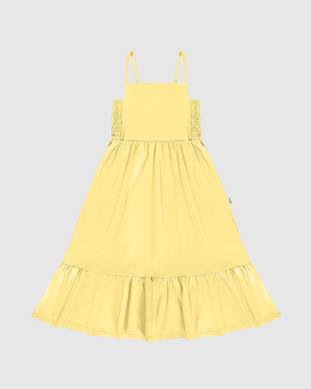 Vestido Infantil Midi Rodado Detalhe Elástico Em Algodão Malwee Kids
