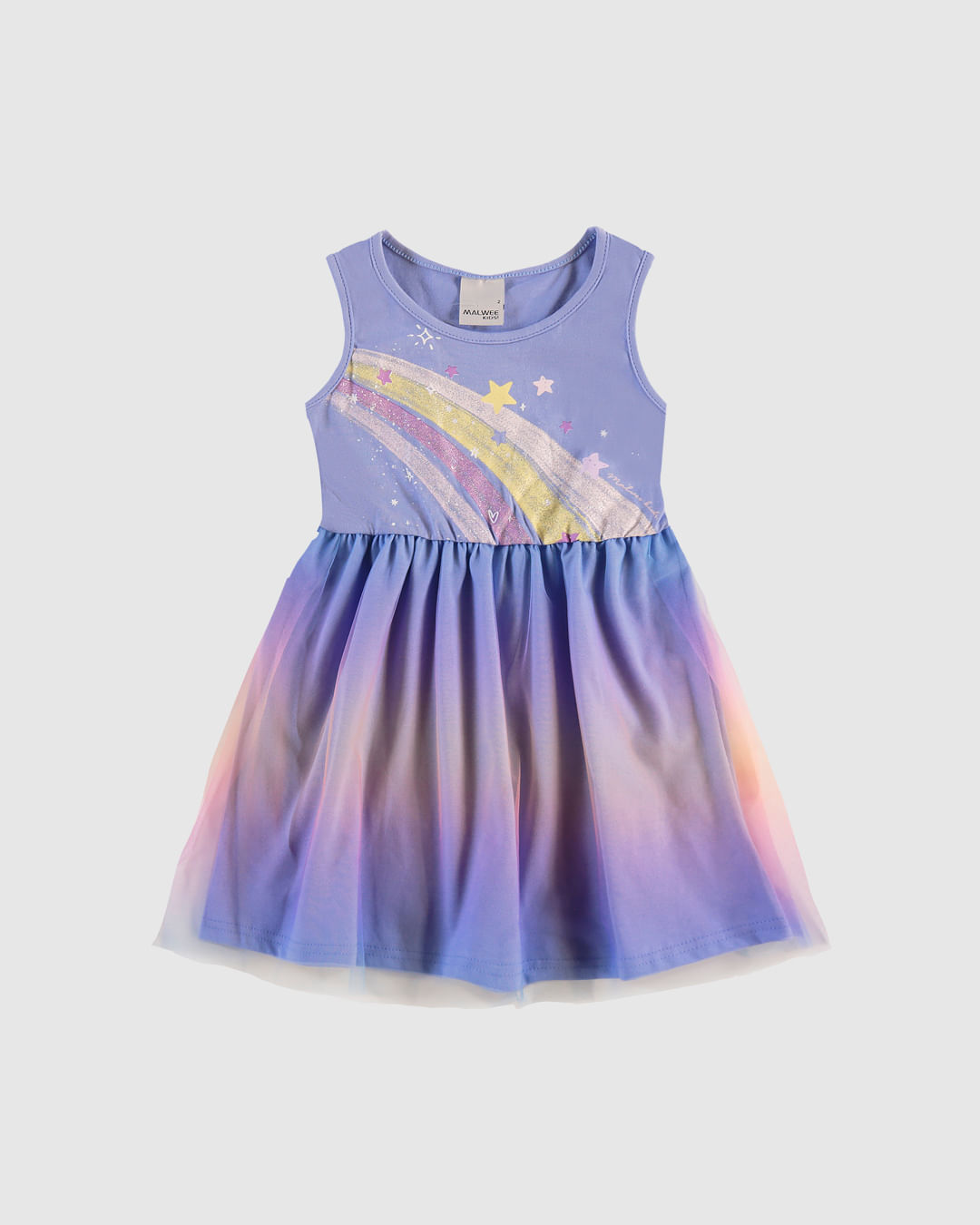 Vestido Infantil Estampa Glitter Em Algodão Com Tule - Carnaval Malwee Kids - Imagem 3