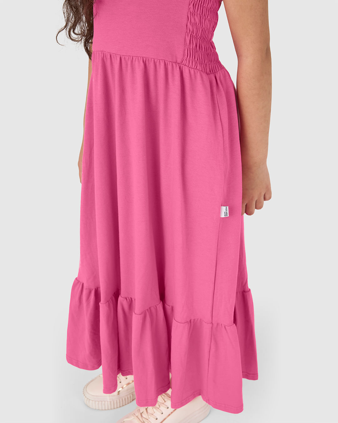 Vestido Infantil Midi Rodado Detalhe Elástico Em Algodão Malwee Kids - Imagem 17